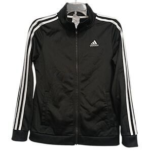 Vintage 2000 Adidas Youth Track Jacket  Jr Sz 14 16 Black 3 Stripes Zip Up Sport